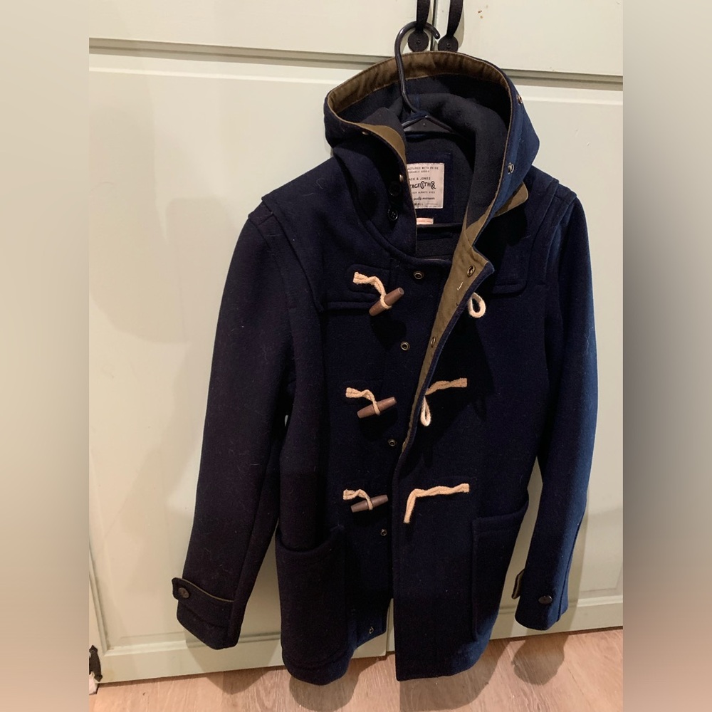 Stylish sailor style wool overcoat